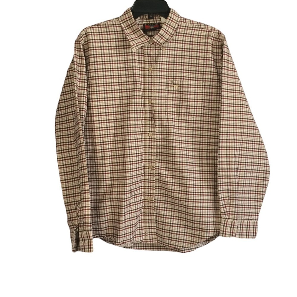Roper Five Star Men's‎ Red White Long Sleeve Button Down Shirt Size XL